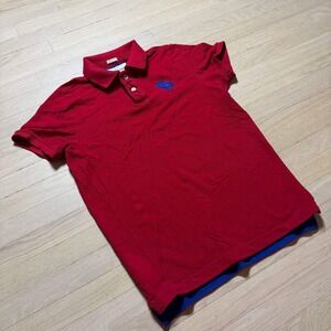 Abercrombie & Fitch Mens XXL Red Muscle Fit Pique Polo Shirt Blue Moose Logo